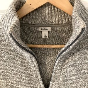 LLBean 100% Lambs Wool zip up Cardigan